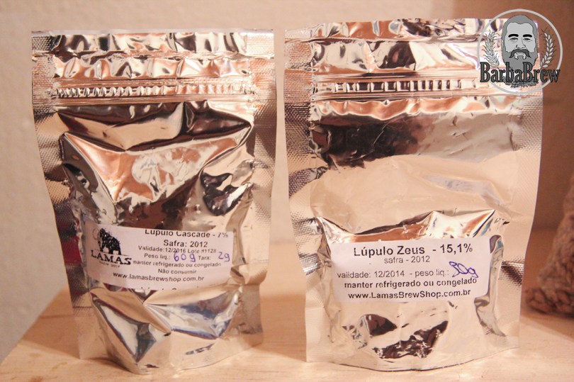 Lúpulos Zeus e Cascade